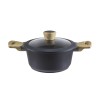 Oala cu capac Beper, 24 cm, aluminiu, interior teflon, capac sticla
