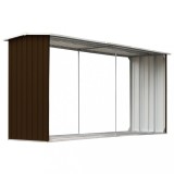 Cumpara ieftin Sopron depozitare lemne, maro, 330x92x153 cm, otel galvanizat