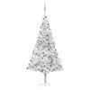 VidaXL Brad Crăciun pre-iluminat cu set globuri, argintiu, 240 cm, PET 3077698