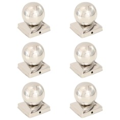 vidaXL Capace st&acirc;lpi tip glob, 6 buc., 91 x 91 mm, oțel inoxidabil