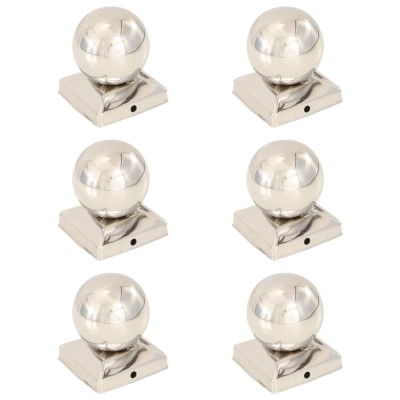 vidaXL Capace st&amp;acirc;lpi tip glob, 6 buc., 91 x 91 mm, oțel inoxidabil foto