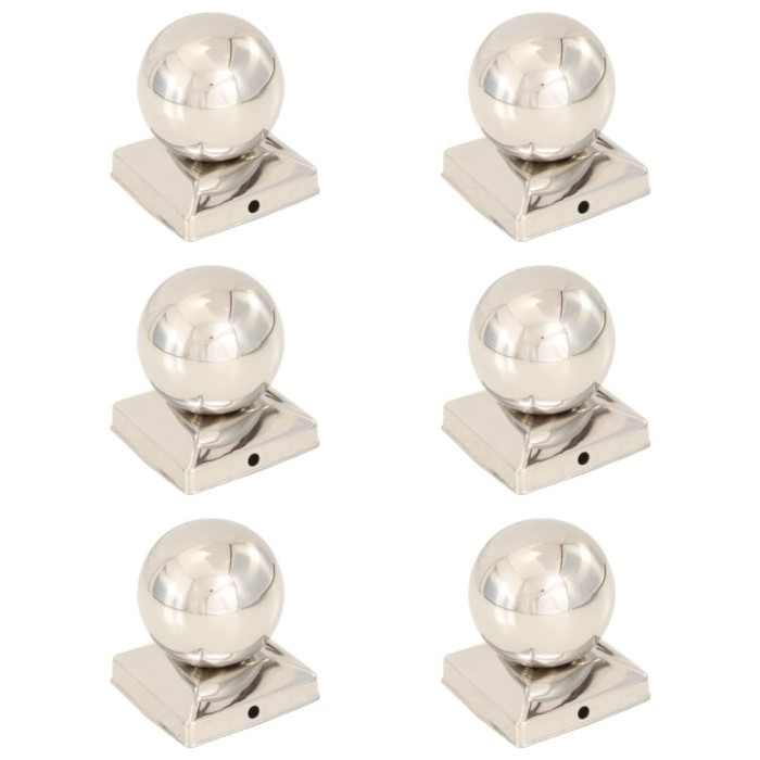 vidaXL Capace st&acirc;lpi tip glob, 6 buc., 91 x 91 mm, oțel inoxidabil