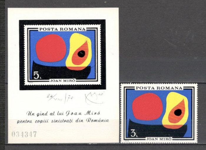 Romania.1970 Pictura-J.Miro ZR.390