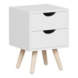Masa de noapte Selma din lemn de pin pakoworld in alb 29.7x29.7x45cm 30x30