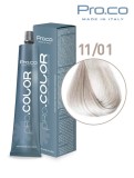 Vopsea de par profesionala PRO.COLOR 100 ml - Pro.Co - 11/01 BLOND SUPER DESCHIS NATURAL CENUSIU