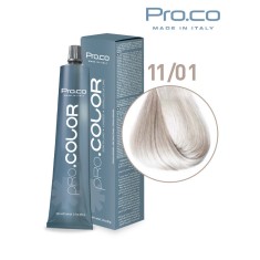 Vopsea de par profesionala PRO.COLOR 100 ml - Pro.Co - 11/01 BLOND SUPER DESCHIS NATURAL CENUSIU