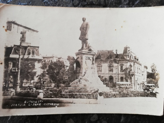 Carte postala Bucuresti,statuia Lascar Catargiu, 1936, circulata Soroca