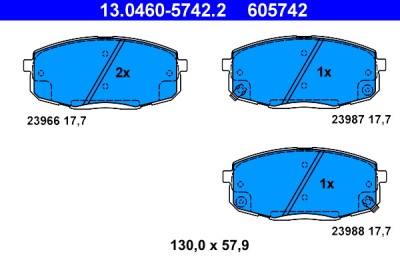 ATE 13.0460-5742.2 set placute frana,frana disc foto