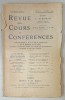 REVUE DES COURS ET CONFERENCES , No. 9 , 15 AVRIL 1930
