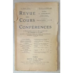 REVUE DES COURS ET CONFERENCES , No. 9 , 15 AVRIL 1930
