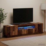 Cumpara ieftin Cabinet TV cu LED HOORN 3 buc. Lemn vechi Lemn prelucrat