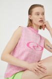 R&eacute;sum&eacute; pulover din amestec de casmir culoarea roz