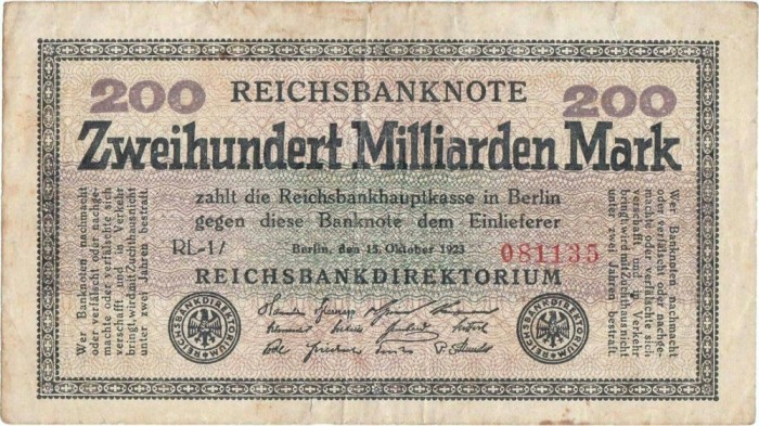 1923 (15 X), 200.000.000.000 mark (P-121c) - Germania!