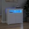 Gossi servanta cu lumini led, alb extralucios, 80x35x75 cm