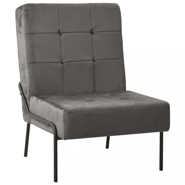 vidaXL Scaun de relaxare, gri &icirc;nchis, 65x79x87 cm, catifea
