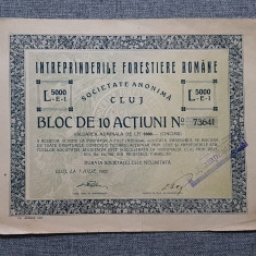 Actiune 1922 Intrep. forestiere romane din Cluj , titlu 10 actiuni