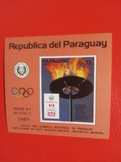 PARAGUAY, SPORT MONTREAL - COLIȚĂ MNH foto