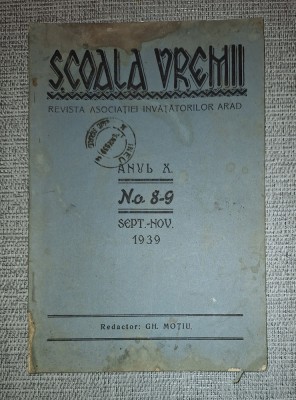 Revista Scoala Vremii nr. 8-9, sept.-nov. 1939 foto