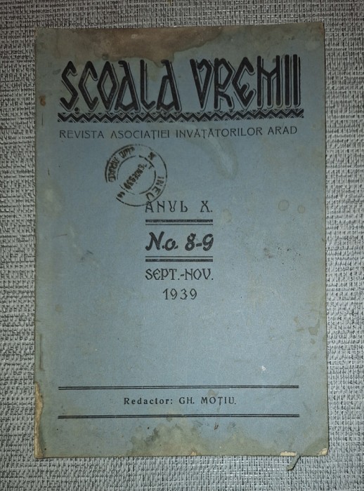 Revista Scoala Vremii nr. 8-9, sept.-nov. 1939