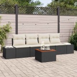 VidaXL Set Canapea Grădină 5 pcs Negru, alb 55 x 55 x 37 cm