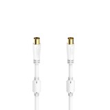 Cablu antena coaxial Hama 205248, mufa tata - mama, 5 m, 100dB, alb