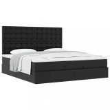 Gossi cadru de pat otoman saltea neagra 160x200cm piele artificiala