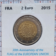 Franta 2 euro 2015 UNC - 30 EU Flag - km 2192 - cartonas personalizat - D25501