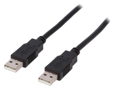 Cablu USB 2.0 A-A 1m Negru foto