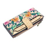 Cumpara ieftin Portofel dama din pluta cu suport carduri detasabil - floral