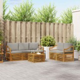 vidaXL Seturi de canapele cu pernă 6 pcs Gri natural și deschis 3374386