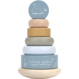 Little Dutch Rocking Ring Stacker Ocean Blue inele inserabile din lemn Ocean Blue 1 buc