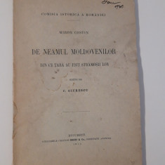 Carte veche 1914 Miron Costin De neamul moldovenilor