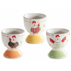 Set 3 suporturi oua Paste ceramica multicolora &Oslash; 5,5 cm x 6 H