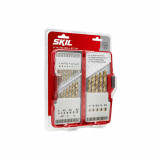 SKIL 2610S00918 set 21 burghie HSS, varf de 135?, pentru gaurire in otel, lemn si plastic