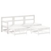 Set mobilier relaxare de gradina 5 piese alb lemn masiv de pin