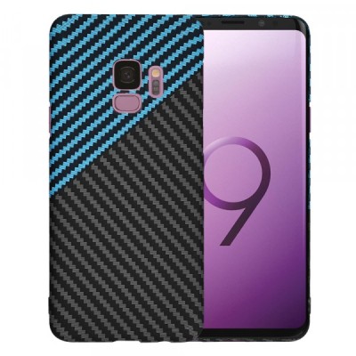 Husa pentru Samsung Galaxy S9 G960, Techsuit, Carbonite FiberShell, Neagra Bleu foto