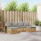 vidaXL Seturi de canapele 6 pcs Alb și gri deschis 249 x 122,5 x 73 cm 3392286