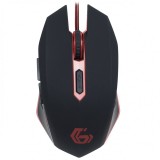 MOUSE GEMBIRD, gaming, cu fir, USB, optic, 2400 dpi, butoane/scroll 6/1, iluminare, negru / rosu, &quot;MUSG-001-R&quot; (timbru verde 0.18 lei)