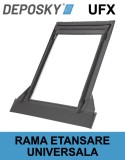 Cumpara ieftin Rama Etansare Universala DEPOSKY UFX Ferestre Mansarda, Aluminiu, Gri RAL 7043, Panta 15-90&deg;, Profil Tigla 16-120mm, Protectie Apa/Vant/UV