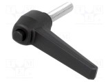 Manetă franceză 40mm ELESA GANTER, Corp negru, Lungime 73mm