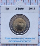 Italia 2 euro 2013 UNC - Giovanni Boccaccio km 358 cartonas personalizat D45501, Europa