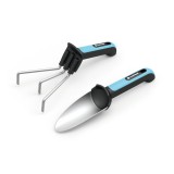 Set unelte pentru gradina Cellfast Ergo, lopata mica, cultivator, manusi, 2 bucati, Albastru