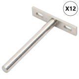 vidaXL Suporturi pentru rafturi plutitoare 12buc Oțel carbon invizibil 4012401