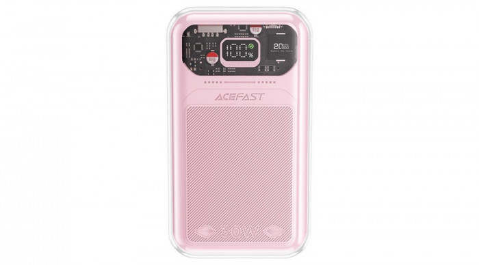 Acefast power bank 20000mAh Sparkling Series &icirc;ncărcare rapidă 30W roz (M2)