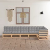vidaXL Set mobilier de grădină cu perne, 6 piese, lemn masiv de pin 3076614