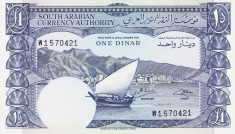 Bancnota Arabia de Sud ( Yemen ) 1 Dinar (1965) - P3b UNC foto
