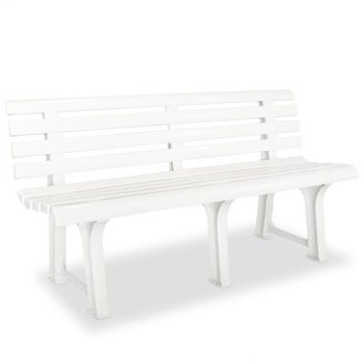 vidaXL Bancă de grădină, alb, 145,5 cm, plastic 43583 foto