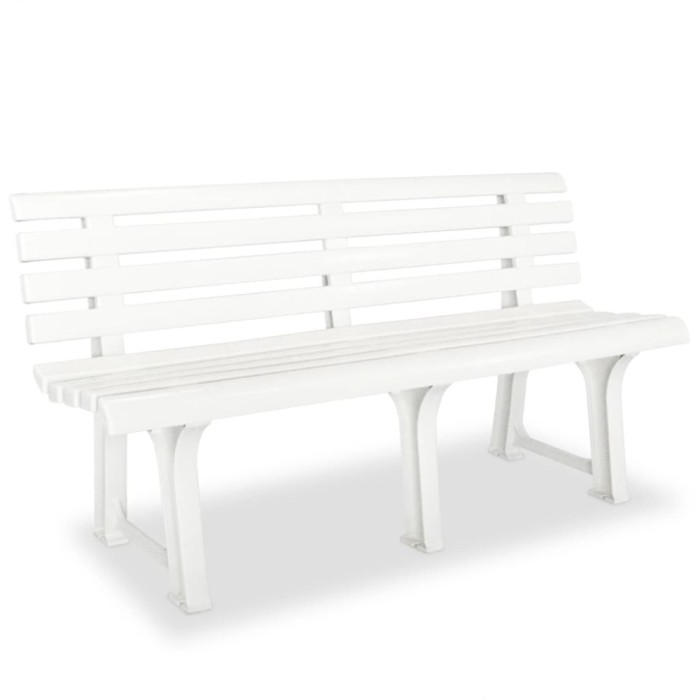 vidaXL Bancă de grădină, alb, 145,5 cm, plastic 43583