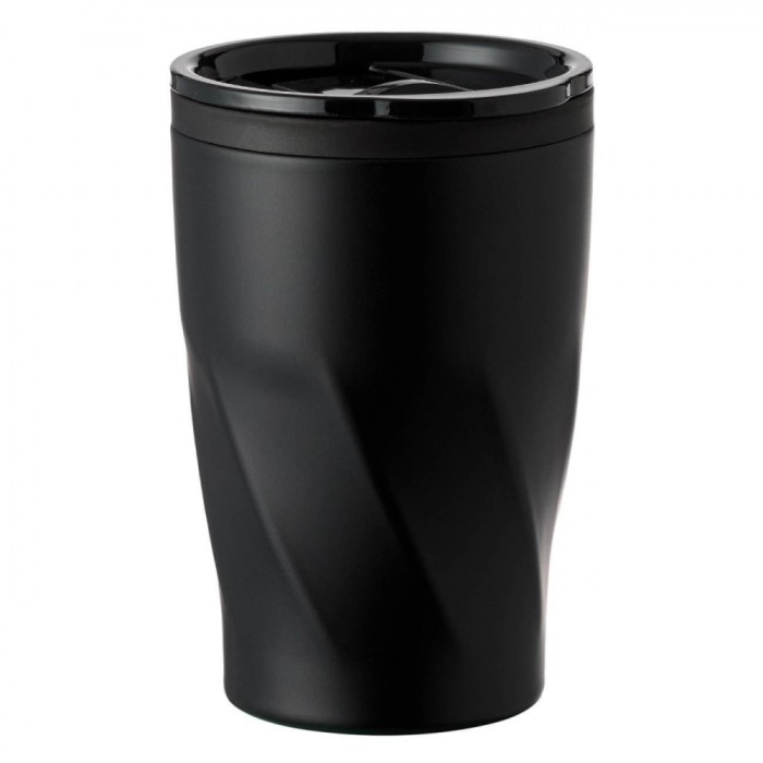 Pahar Termos, Metalic, Capacitate 350ml, Negru, Carcasă Metalică, Interior Plastic, Cap Negru