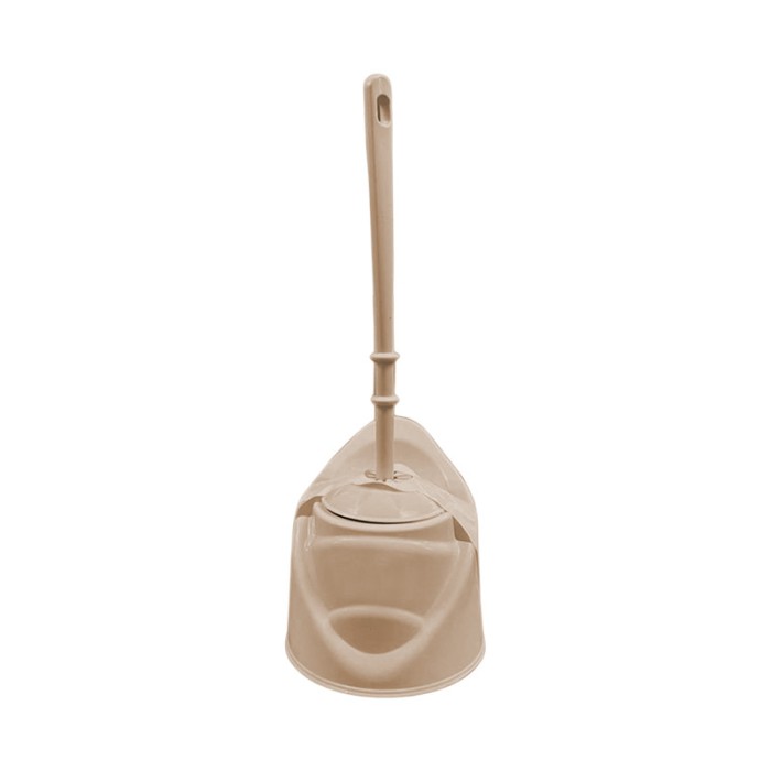 Perie WC cu suport, din plastic, MR193, maro
